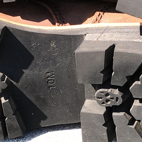 New JEFFREY CAMPBELL Brown Leather Combat Style Lace Up Boots - Picture 8 of 9